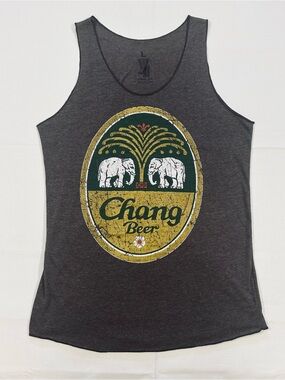 Chang Beer Thailand Mens Large Tank Top Shirt 100% Cotton Soft Summer Elephant